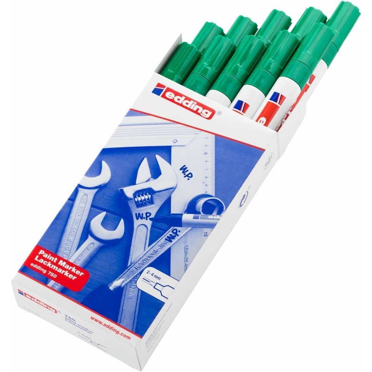 Trajni marker Edding 750 Zelena (10 kosov)